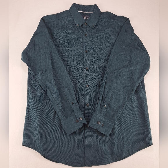 Hart Schaffner Marx Geometric Green Button Down Shirt Men‎ Large Long Sleeve - Picture 1 of 11